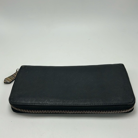 Paul Smith Long Wallet Round Zip Black Women's Vintage Y2k Leather - Picture 1 of 8